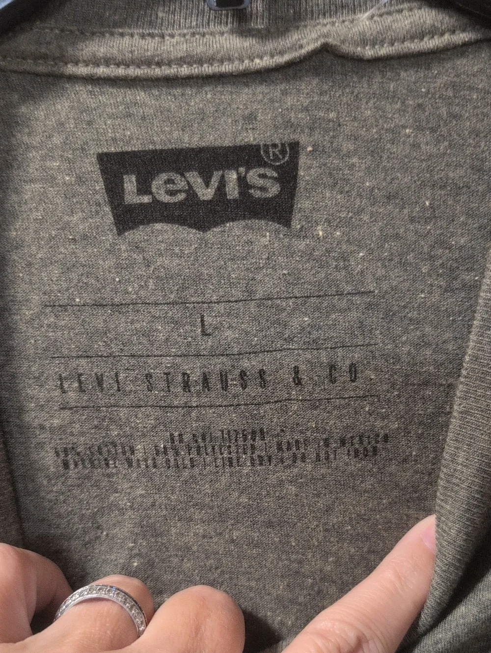 Levi's Army Green Short Sleeve Logo Tee with Sunset Graphic